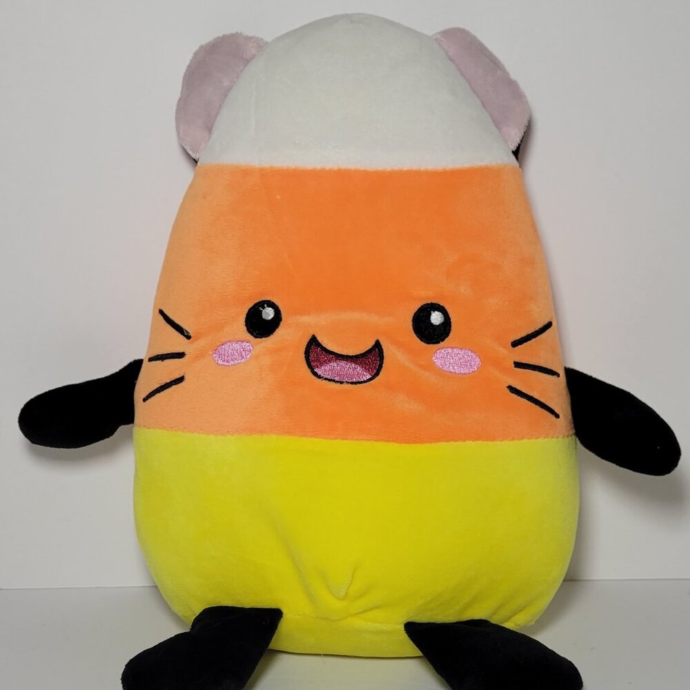 Kellytoy Black Yellow White and Orange Candy Corn Plush Stuffed Toy